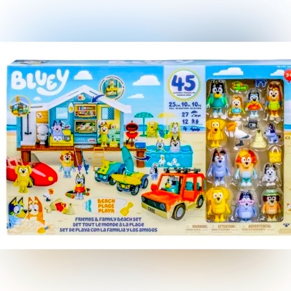 Bluey Friends & Family Beach Set Total 45 pieces